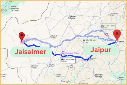 Jaipur to Jaisalmer Taxi Service with one way taxi