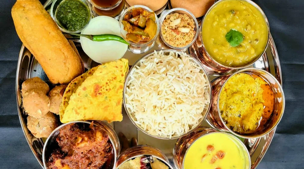 Rajasthani local food Thali Barmer Rajasthan